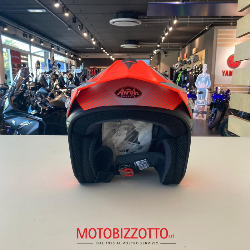 AIROH Casco TRR S PURE ORANGE MATT - Casco Moto Ultraleggero In HPC (Taglia XL)