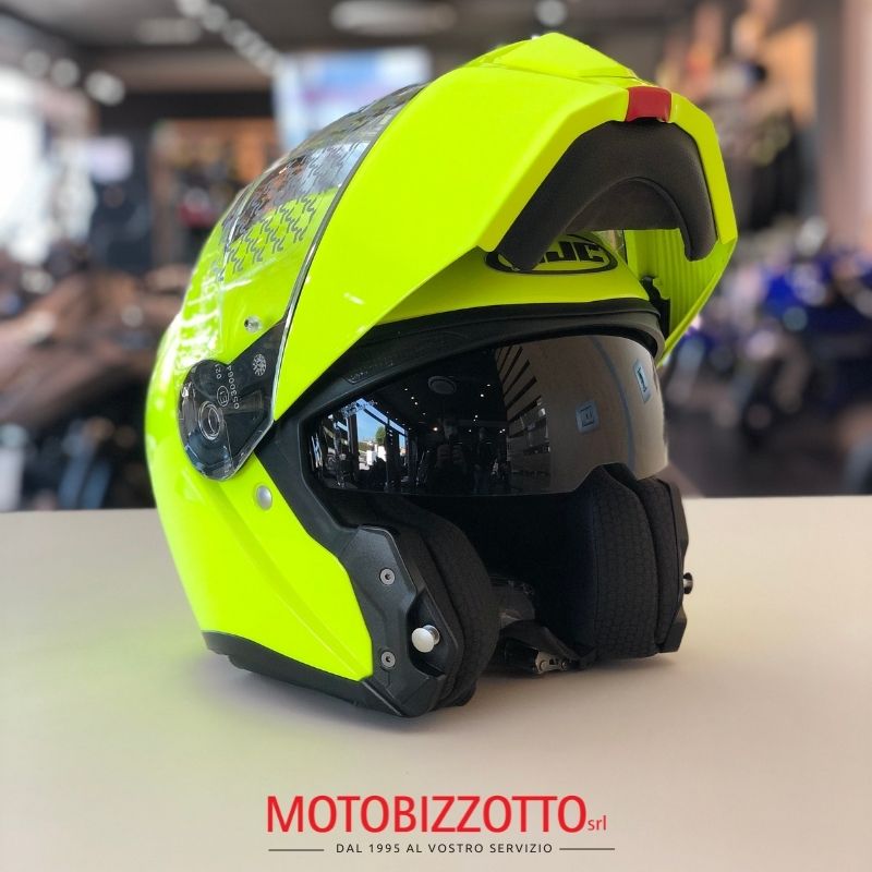 Casco Modulare Giallo Fluo Con Doppia Visiera | Mod. 105 | Taglia XL (61-62 Cm) | Omologato ECE R22-05